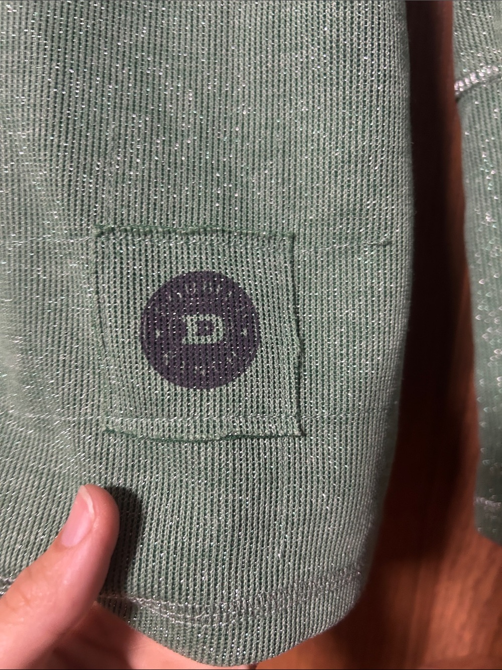 Double D Ranch Green Sparkle Long-Sleeve Henley - Picture 3 of 7